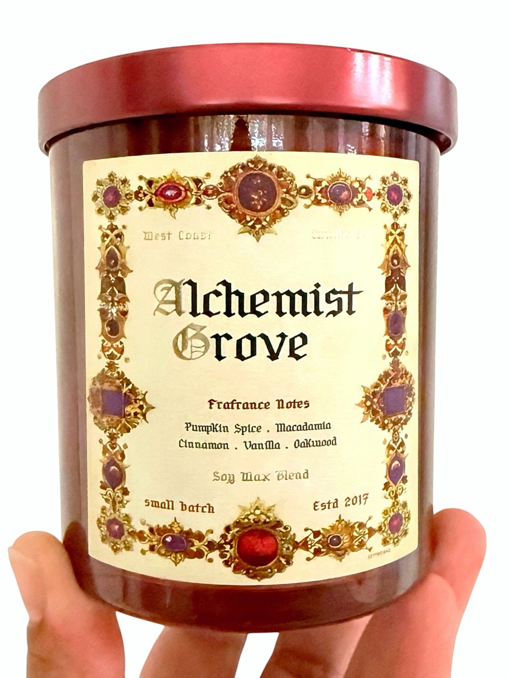 Leoben Company Alchemist Grove Luxury  Scented Candle - Red
